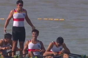 全运会开幕式后首金出炉！江苏队在男子四人双桨强势夺金