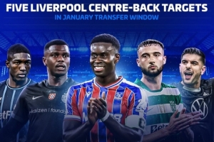 德转列利物浦冬窗中卫5大目标：格伊领衔，葡体两将+狼堡中卫在列
