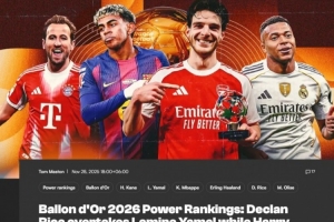 进球网评2026金球奖竞争力：凯恩姆总哈兰德前三，埃斯特旺在列