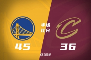 半场战报-勇士45-36领先骑士 波斯特10+5 库明加5中0 莫布里10+5