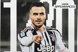 里程碑！科斯蒂奇为尤文出战100场比赛，此前99场5球16助