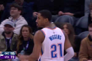 还没收手！轮换阵容阿隆·维金斯再中三分球 雷霆领先42分