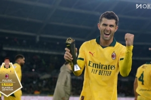 替补登场梅开二度！官方：普利西奇当选都灵2-3米兰全场最佳球员