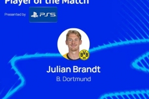 梅开二度，官方：布兰特当选多特2-2博德闪耀全场最佳球员