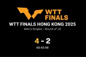 WTT总决赛男单1/8决赛：张本智和4-2战胜西蒙，晋级8强