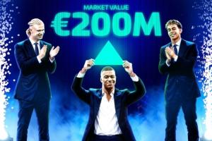 全球身价前10：亚哈姆2亿欧并列第一，贝林1.6亿，维尼修斯1.5亿