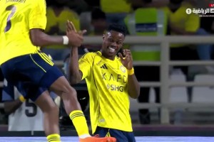 利雅得胜利3-2阿布扎比统一 胜利战术角球传中卡马拉门前补射破门