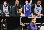 湖人队投篮训练氛围轻松，克内克特展露笑容