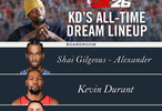 杜兰特公布2K首发五人组，亚历山大克莱加内特文班亚马入选