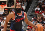 美媒扒哈登末节细节：快船追到只差15分登哥穿训练服两眼空洞